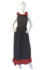 1960s Backless Dot Donald Brooks Maxi