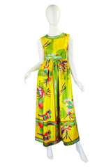 1960s Bessi Silk Printed Maxi Dress