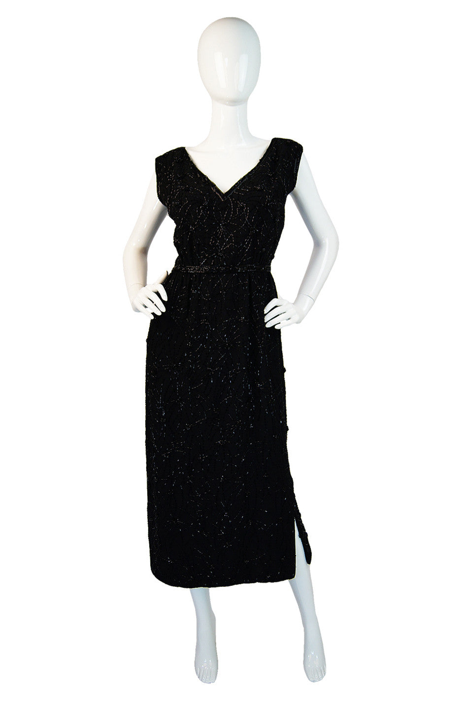 1960s Black Silk Beaded Malcolm Starr – Shrimpton Couture