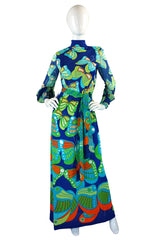 1960s Butterfly Print La Mendola Maxi