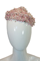 1960s Christian Dior Beaded Pink Hat