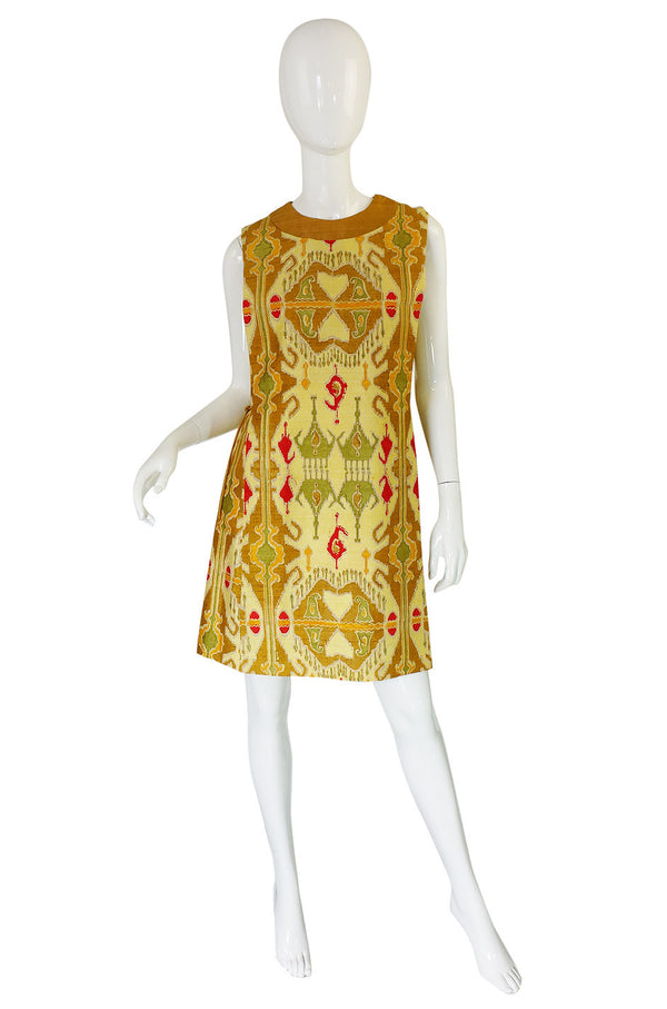 1960s Hand Print SIlk Pierre Cardin Shift