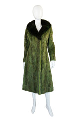 1960s Hand Dyed Green Beaver Coat
