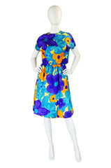 1960s Geoffrey Beene Colorful Silk Dress