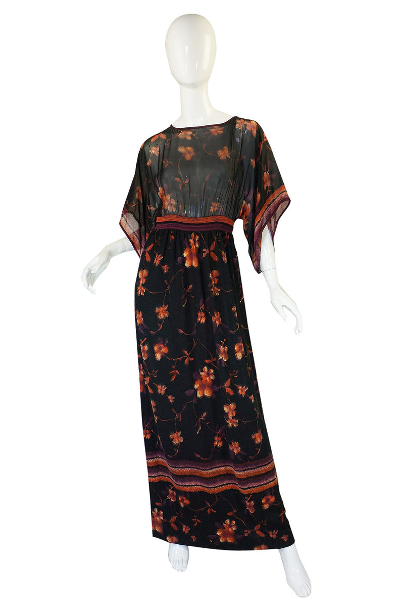 1960s Goldworm Silk & Knit Caftan Dress