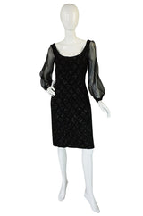 1960s Heavy Hand Beaded Black Shift