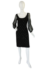 1960s Heavy Hand Beaded Black Shift