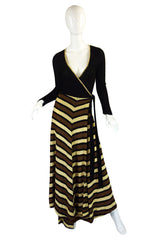 1970s Hand Loomed Striped Knit Maxi