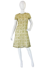 1960s Rhinestone & Bead Silk Net Dress