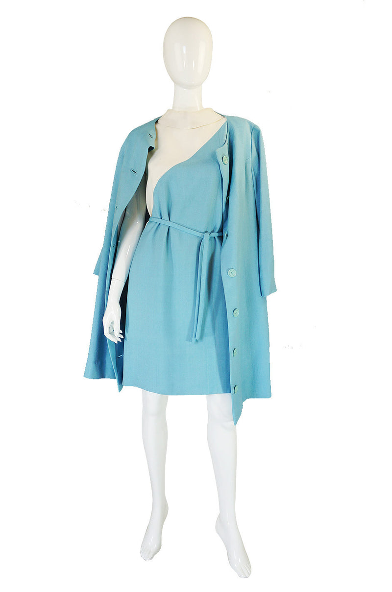 jeanne lanvin blue dress Lanvin $3190 Asymmetrical Shoulder Ruffle Blue Silk Satin Dress 40 Alber Elbaz