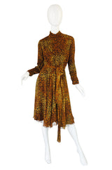 1960s Leopard Chiffon Oscar De La Renta