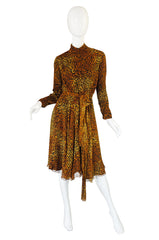 1960s Leopard Chiffon Oscar De La Renta