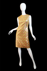 1960s Pink & Gold Brocade Anne Fogarty