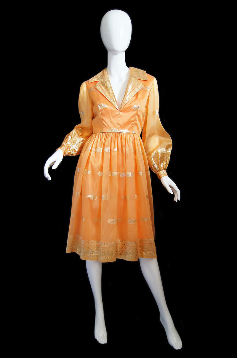 1960s Peach & Gold Oscar De La Renta