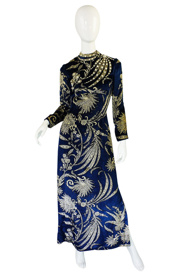 1960s Pearl Detailed George Halley Gown