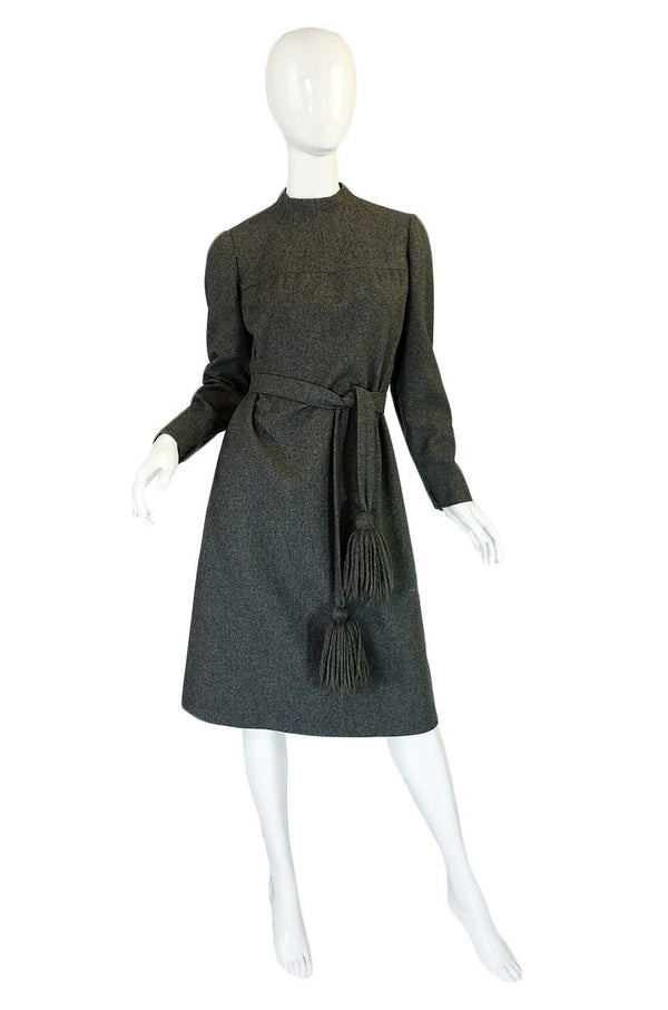 1960s Pom Pom Tassle Dior Wool Dress