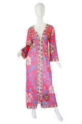 1960s Dramatic Coral Pucci Caftan Gown