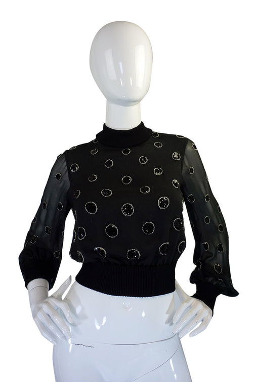 Rare 1960s Sequin Valentino Couture Top