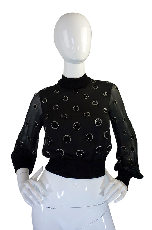 Rare 1960s Sequin Valentino Couture Top