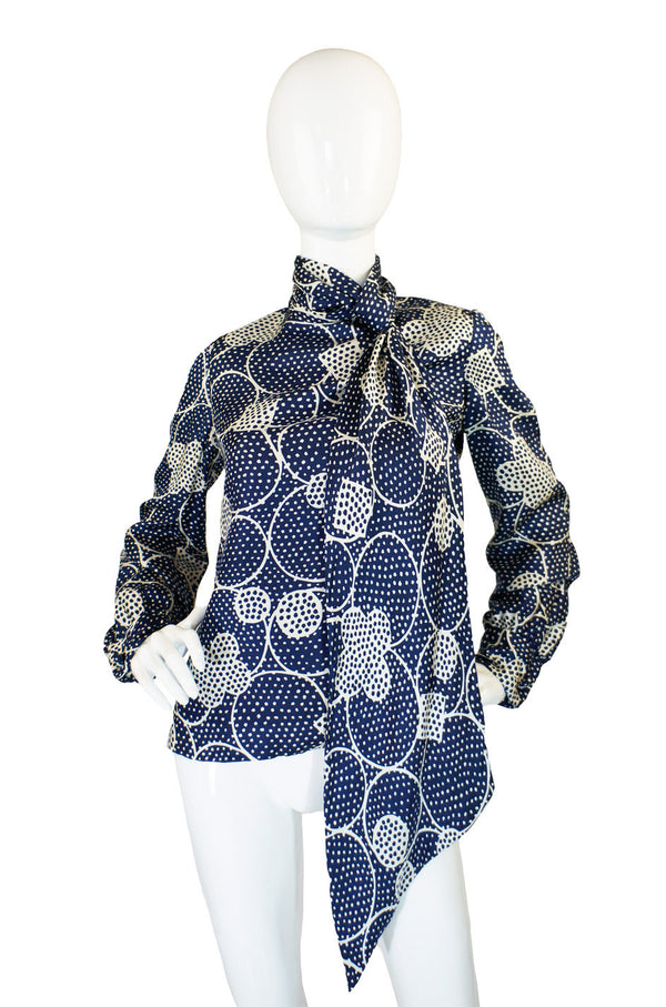 1960s Silk Dot Pierre Cardin Scarf Top