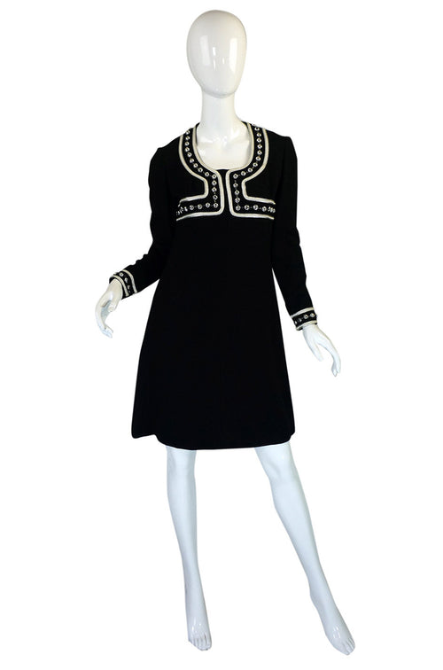 1960s Silver Bead Space Age Mod Dress
