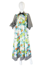 1960s Spectacular Print Jean Varon Maxi
