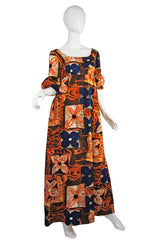 1960s Tori Richards Hawaian Barkcloth