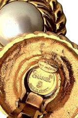 Faux Pearl Center CHANEL Earrings 1980s