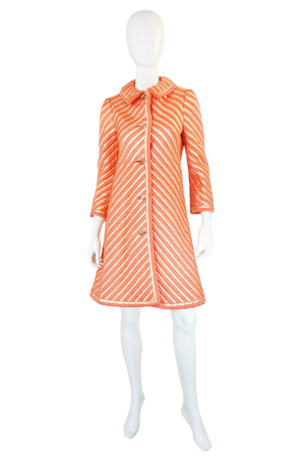 1967 Christian Dior Couture Striped Coat