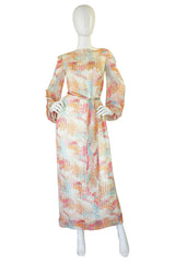 1970s Beaded Silk Alfred Bosand Dress