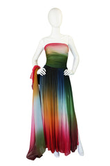 1970s Bill Blass Couture Ombre Gown