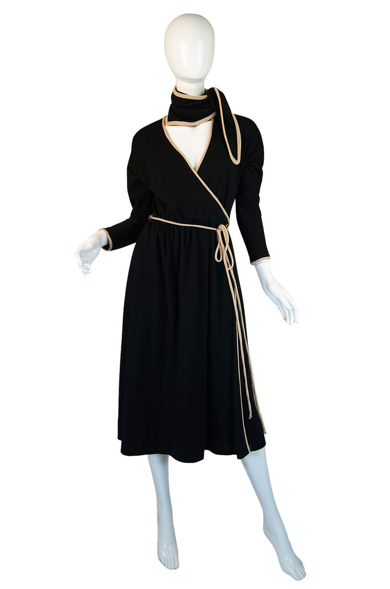 1970s Donald Brooks Wrap Jersey Dress