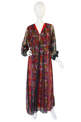 1970s Sant Angelo Chiffon Caftan Dress