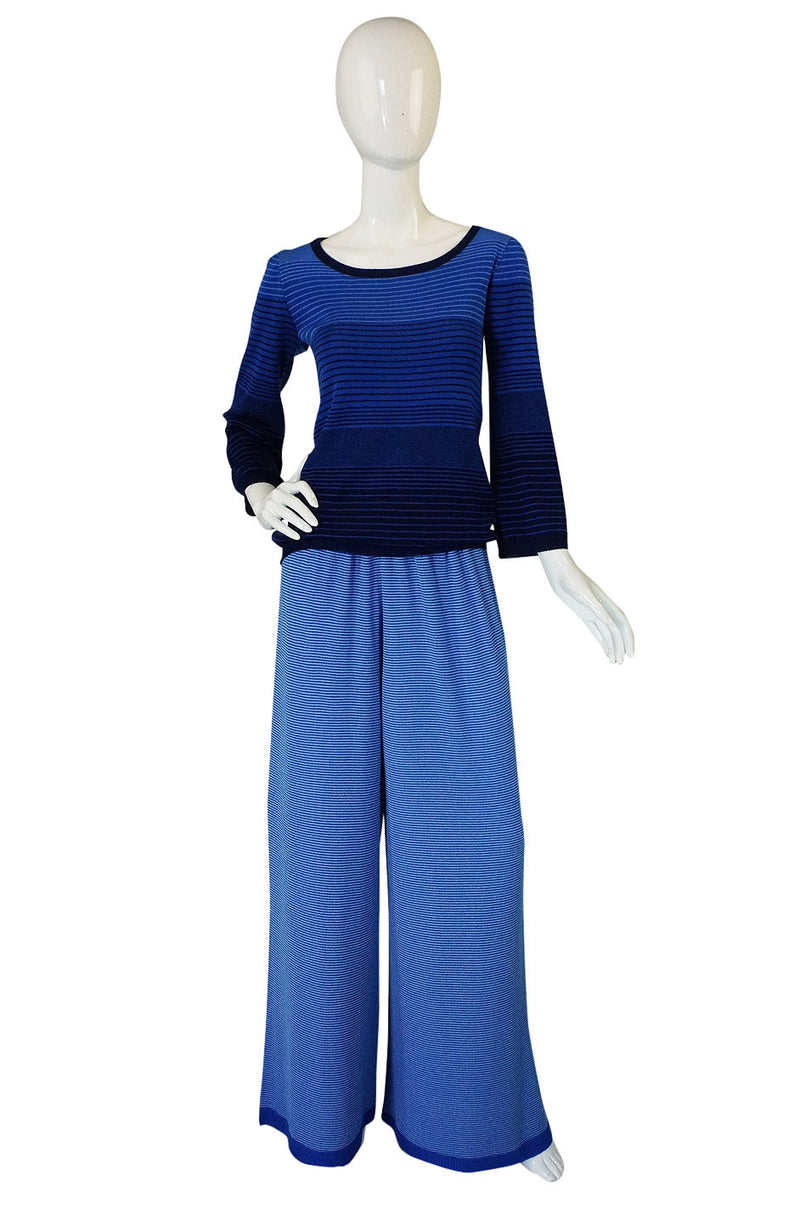 Summer 1975 Givenchy Soft Knit Stripe Pant Suit