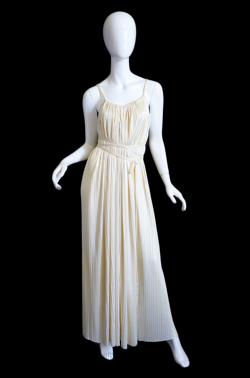 TWO 1970s Halston Grecian Wrap Gowns