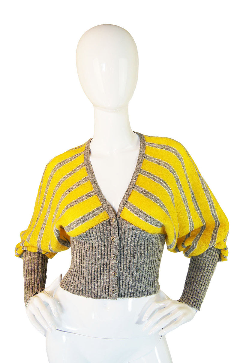 1970s I. Magnin Striped Crop Sweater