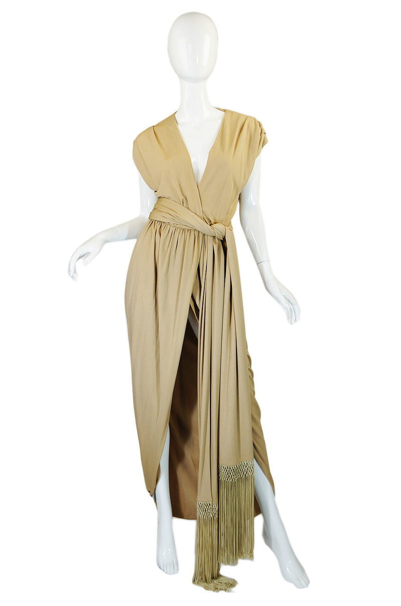 1970s Jersey Jean Louis Dress & Sash Shrimpton Couture 1970s Jersey Jean Louis Dress & Sash Shrimpton Couture