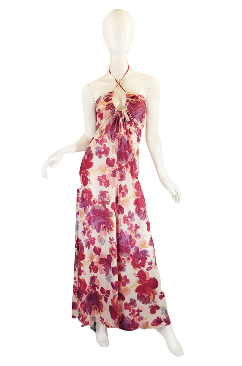 1970s Joy Stevens Floral Maxi Dress