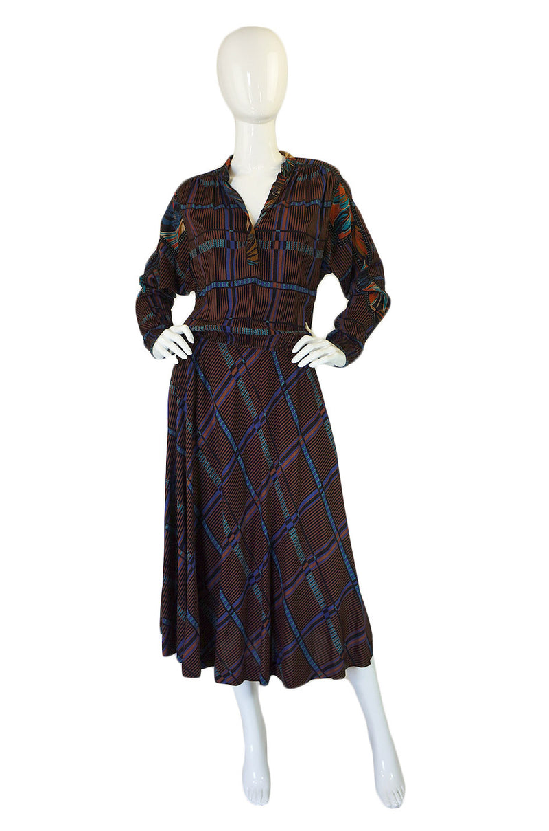 1970s Koos Van Den Akker Print Dress