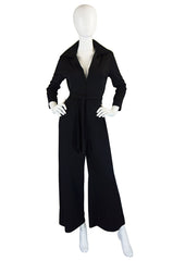 1970s Lanvin Black Jersey Jumpsuit