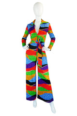 1970s Rare Lanvin Multi Colour Jumpsuit
