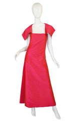 1960s Louis Feraud Hot Pink Silk Gown