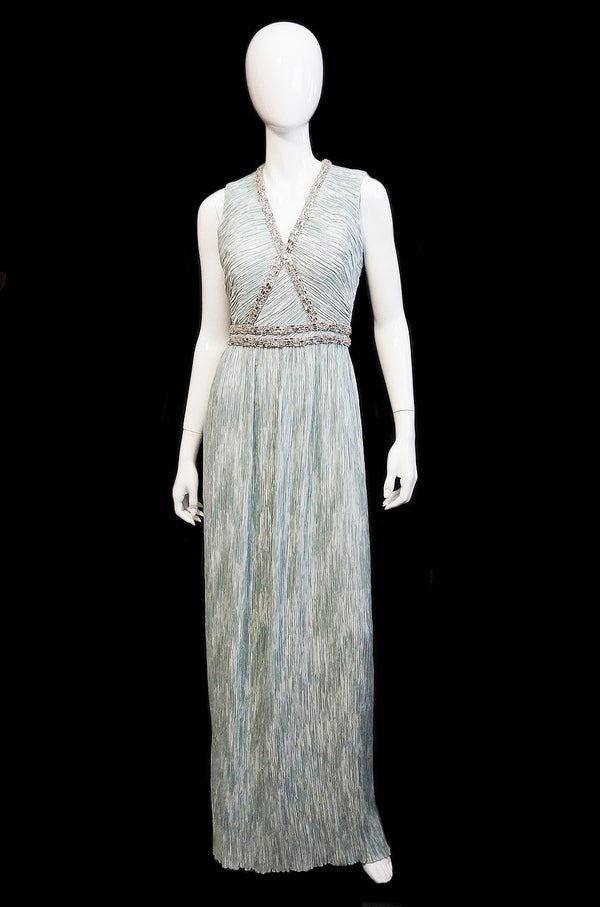 1970s Mary McFadden Couture Silk Gown
