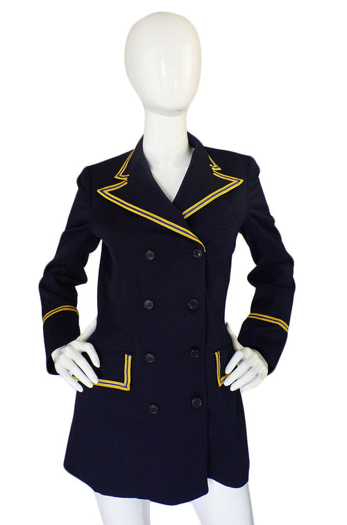 1970s Navy Blue & Yellow Navel Jacket