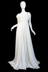 1970s Norma Kamali White Jersey Gown