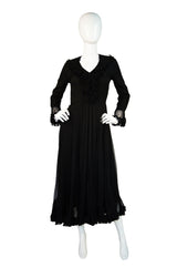 1970s Numbered Couture Silk Dior LBD
