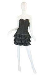 S1988 Patrick Kelly Strapless Ruffle Dress