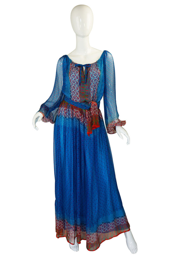 Rare 1970s Bellville Sassoon Silk Dress
