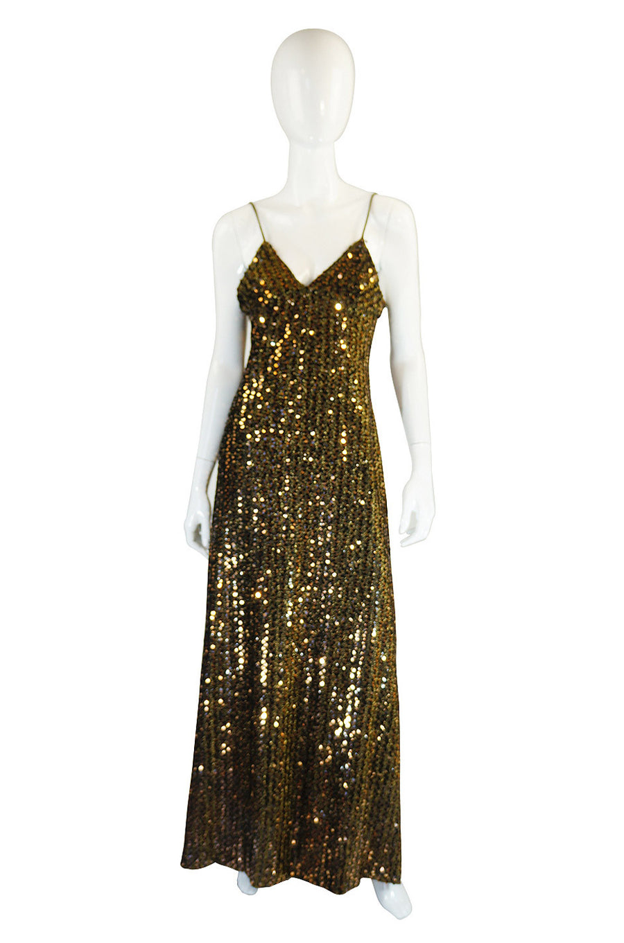 1970s Rare Biba Gold Sequin Maxi Dress Shrimpton Couture 1970s Rare Biba Gold Sequin Maxi Dress Shrimpton Couture