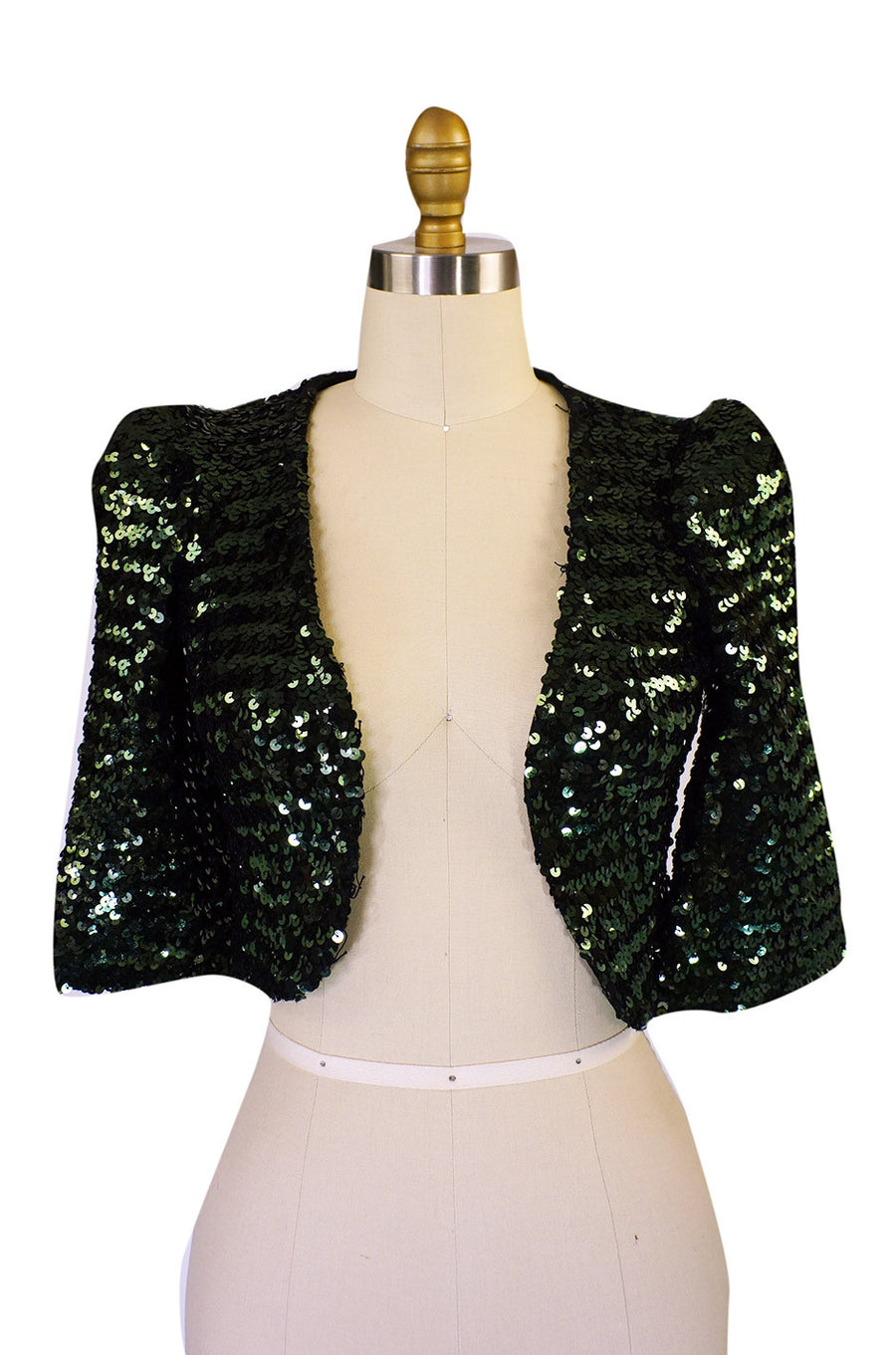 Rare 1970s Sequin Green Biba Jacket Shrimpton Couture Rare 1970s Sequin Green Biba Jacket Shrimpton Couture